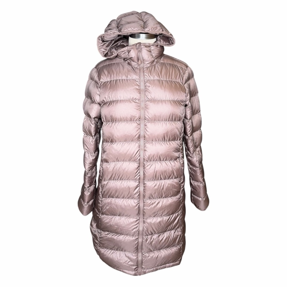 TNA Long Hooded Puffer Coat in Dusty Rose The Little Puff Packable‎ Jacket S